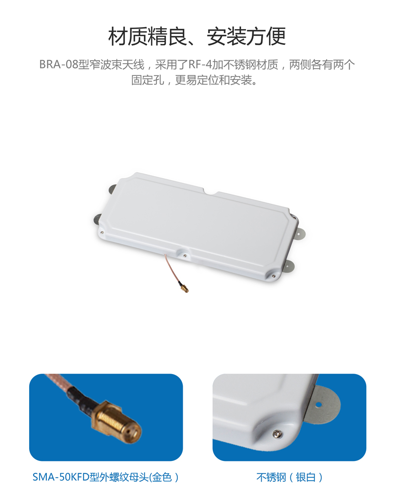 UHF门禁天线 窄波束rfid定向天线 BRA-08