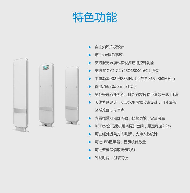 超高频RFID通道门禁系统 UHF安全门禁 BRC-04B 特色功能